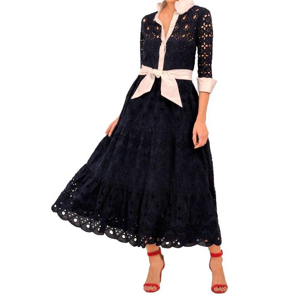 GRETCHEN SCOTT little bo peep maxi dress in navy